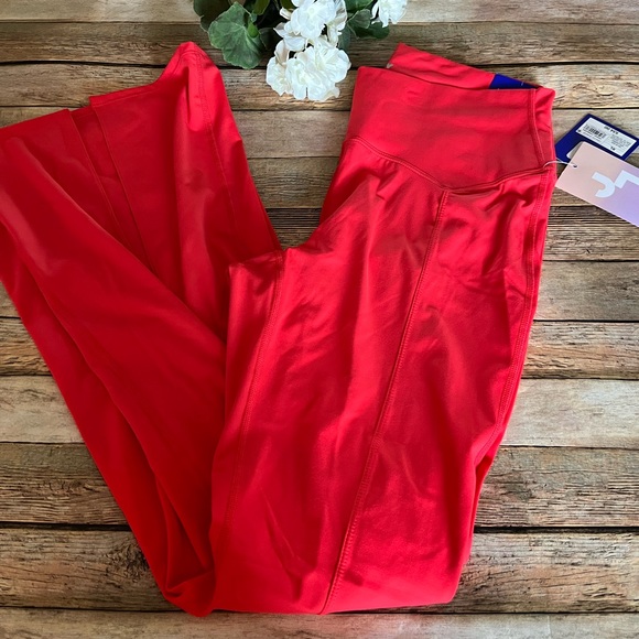 NWT Joy Lab Orange High Rise Extra Long Flare Slit Leg Legging Size XL - Picture 4 of 15